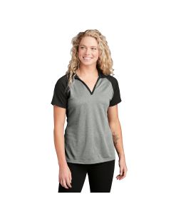 Sport-Tek - Ladies PosiCharge RacerMesh Raglan Heather Block Polo