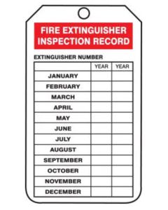 Fire Extinguisher Inspection Record Tags