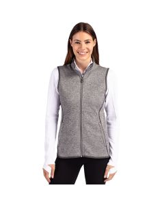 Cutter & Buck Women's Mainsail Sweater-Knit Full-Zip Vest